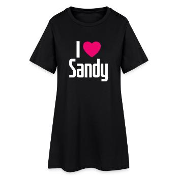 J’aime Sandy Pink Heart J’aime Sandy - Robe T-shirt Femme - noir - Devant