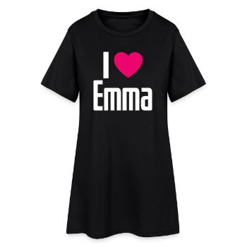 I Love Emma Pink Heart I Love Emma - Women’s T-Shirt Dress - black - Front