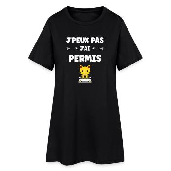 jeune permis, jeune conducteur, permis de conduire - Robe T-shirt Femme - noir - Devant