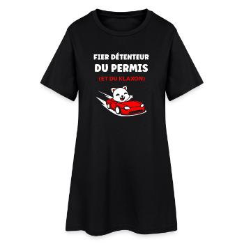 Humour permis de conduire - Robe T-shirt Femme - noir - Devant