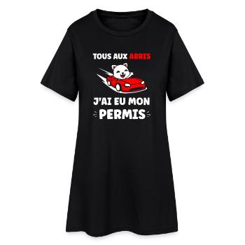 Panda in Red Cabrio Allowed - Women’s T-Shirt Dress - black - Front