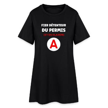 Humour permis de conduire - Robe T-shirt Femme - noir - Devant