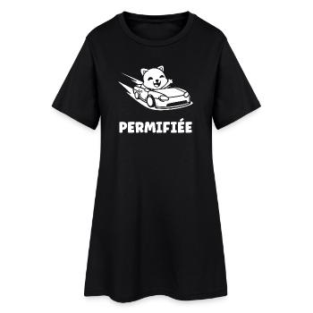 Humour permis de conduire - Robe T-shirt Femme - noir - Devant