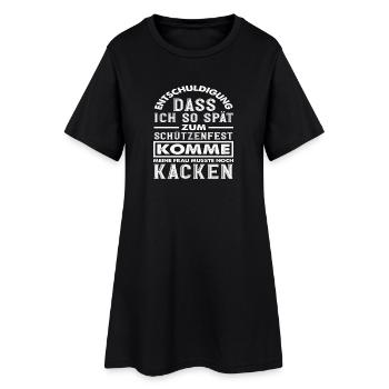 Frau Musste Aufs Klo Lustiger Schützenfest Spruch - Frauen T-Shirt-Kleid - Schwarz - Vorne