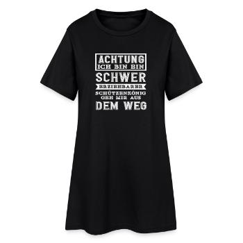 Schwer Erziehbar Lustiger Schützenfest Spruch - Frauen T-Shirt-Kleid - Schwarz - Vorne