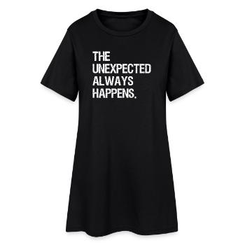 the unexpected always happens - Robe T-shirt Femme - noir - Devant