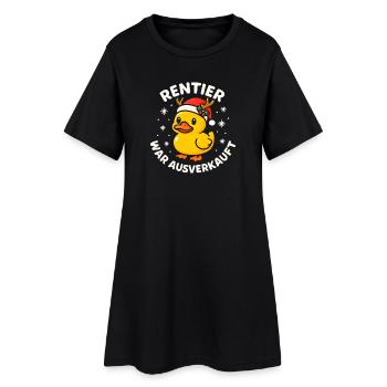 Weihnachten Spruch Humor Ente Lustig Rentier - Frauen T-Shirt-Kleid - Schwarz - Vorne