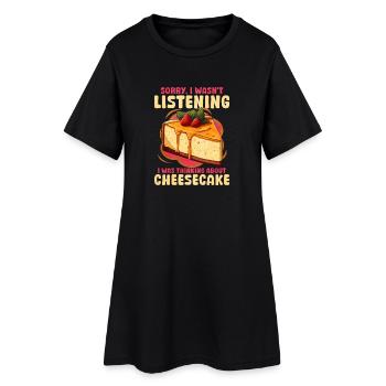 Kuchen Käsekuchen - Frauen T-Shirt-Kleid - Schwarz - Vorne