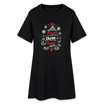 Joyeux Noël Noël - Robe T-shirt Femme - noir - Devant