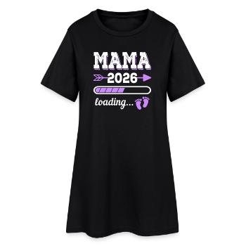 Mama 2026 Loading Schwangerschaft Geschenkidee - Frauen T-Shirt-Kleid - Schwarz - Vorne