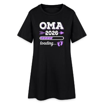 Oma 2026 Loading Schwangerschaft Geschenkidee - Frauen T-Shirt-Kleid - Schwarz - Vorne