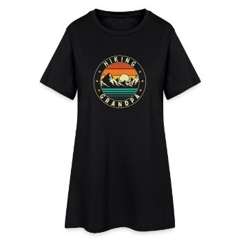 Randonnée Mégal, Funny Trekker, Sentier de montagne - Robe T-shirt Femme - noir - Devant