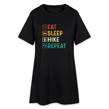 Manger dormir randonnée répéter Citation drôle d’amoureux des sentiers - Robe T-shirt Femme - noir - Devant