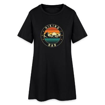 Randonnée Papa Drôle Plein air Trekker Nature Explorer - Robe T-shirt Femme - noir - Devant