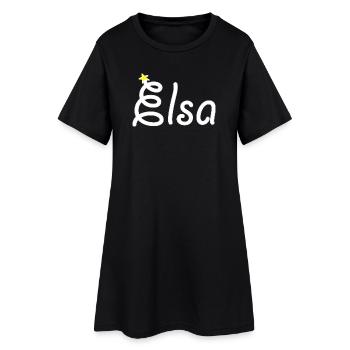 Elsa - Robe T-shirt Femme - noir - Devant