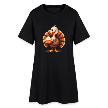 Thanksgiving Drôle Dinde de Thanksgiving - Robe T-shirt Femme - noir - Devant