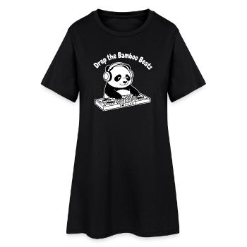 Bambus Beats Panda DJ - Frauen T-Shirt-Kleid - Schwarz - Vorne
