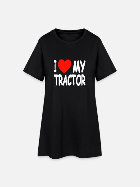 Traktor - Frauen T-Shirt-Kleid - Schwarz