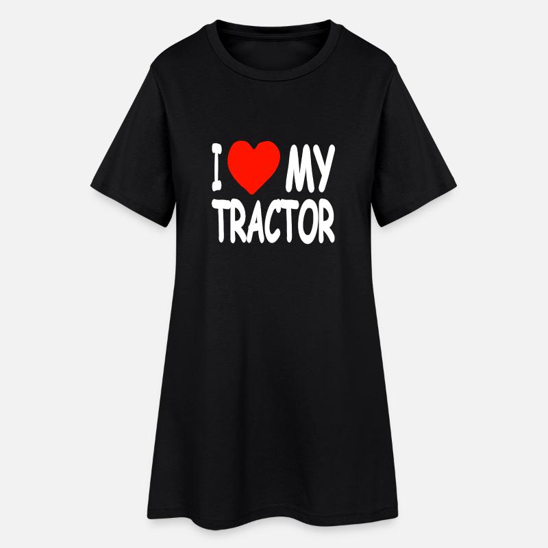 Traktor - Frauen T-Shirt-Kleid - Schwarz
