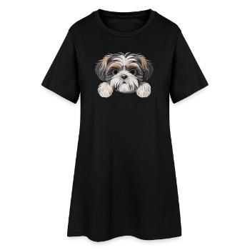 Shih Tzu - Robe T-shirt Femme - noir - Devant