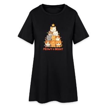 Pile de chat miaillante et lumineuse, Love Kittens - Robe T-shirt Femme - noir - Devant