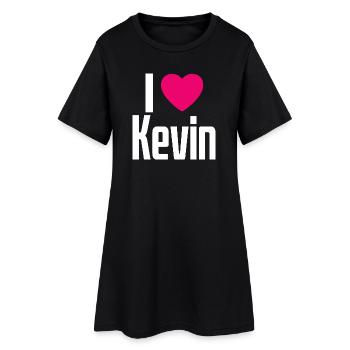 I Love Kevin Pinkes Herz Ich liebe Kevin - Frauen T-Shirt-Kleid - Schwarz - Vorne