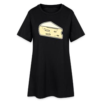 Humour fromage brie - Robe T-shirt Femme - noir - Devant