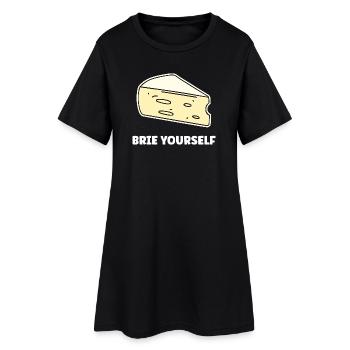 Humour fromage brie - Robe T-shirt Femme - noir - Devant
