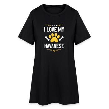 J’adore mon bichon havanais - Robe T-shirt Femme - noir - Devant