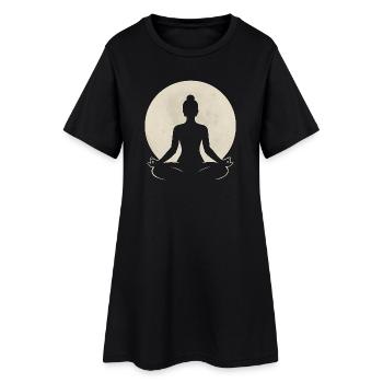 Full Moon Meditation – Yoga Lotus Silhouette - Women’s T-Shirt Dress - black - Front