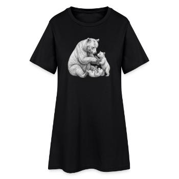 Bear and her cubs - Women’s T-Shirt Dress - black - Front