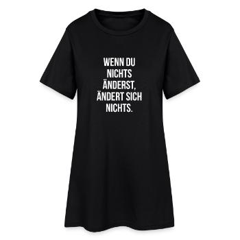 VERÄNDERUNG. | Greyline Official - Frauen T-Shirt-Kleid - Schwarz - Vorne