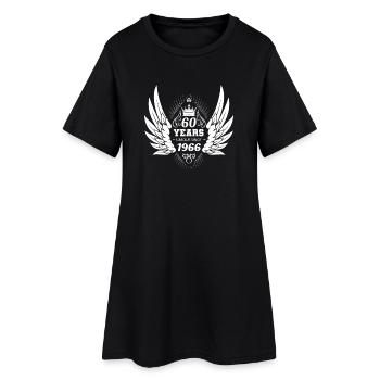 60 ans Unique Vintage Ange Couronne Ailes - Robe T-shirt Femme - noir - Devant