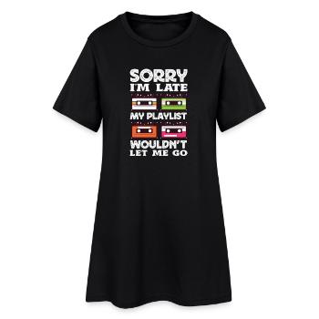 Sorry I'm late. - Women’s T-Shirt Dress - black - Front