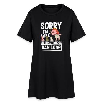Sorry I'm late. - Women’s T-Shirt Dress - black - Front