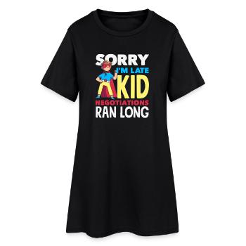 Sorry I'm late. - Women’s T-Shirt Dress - black - Front