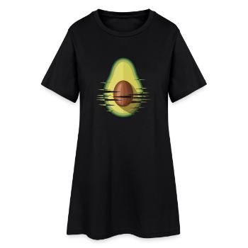 Graphique Avocado Glitch - Robe T-shirt Femme - noir - Devant