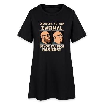 Before After Shaving Joke Beard Wearer - Women’s T-Shirt Dress - black - Front