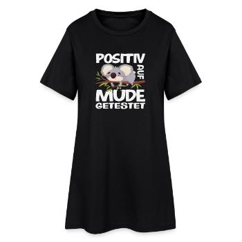 Testé positif pour l’humour du koala fatigué - Robe T-shirt Femme - noir - Devant