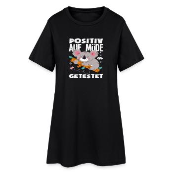 Testé positif pour l’humour du koala fatigué - Robe T-shirt Femme - noir - Devant