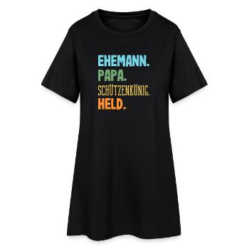 Ehemann Papa Schützenkönig Lustiger Schützenfest - Frauen T-Shirt-Kleid - Schwarz - Vorne