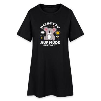 Testé positif pour l’humour du koala fatigué - Robe T-shirt Femme - noir - Devant