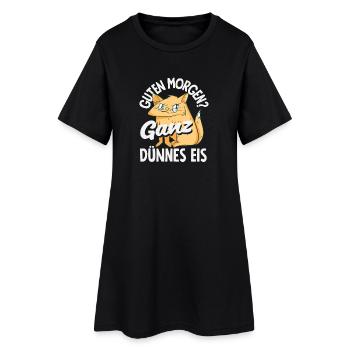 Bonjour chat de glace très mince - Robe T-shirt Femme - noir - Devant