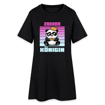 Zocker Königin gamen - Frauen T-Shirt-Kleid - Schwarz - Vorne