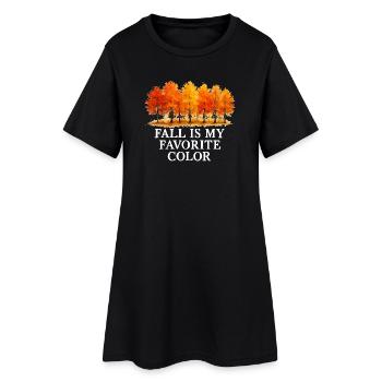 Der Herbst ist meine Lieblingsfarbe Herbstliebhabe - Frauen T-Shirt-Kleid - Schwarz - Vorne