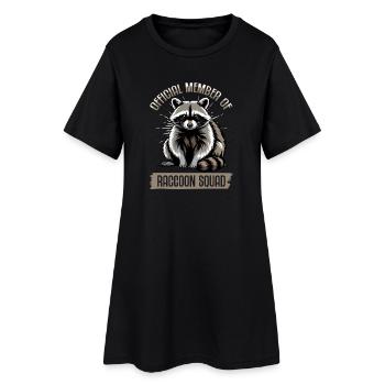 Funny Raccoon - Women’s T-Shirt Dress - black - Front