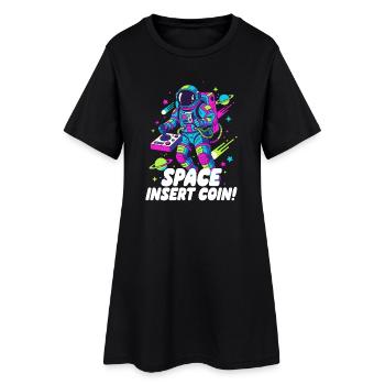 Pièce d’insertion spatiale - Robe T-shirt Femme - noir - Devant