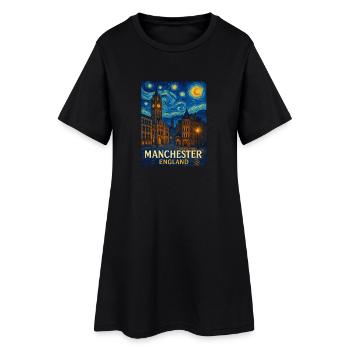 Manchester, Angleterre - Robe T-shirt Femme - noir - Devant