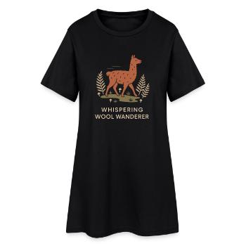 Cottagecore Lama Esthétique Mignon Animal de la Ferme - Robe T-shirt Femme - noir - Devant