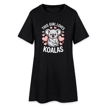 Koala disant fille drôle Koala cadeau - Robe T-shirt Femme - noir - Devant